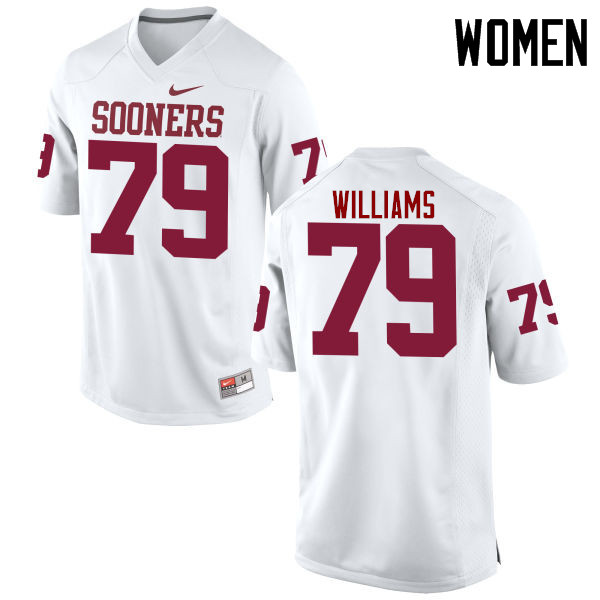 Women Oklahoma Sooners #79 Daryl Williams College Football Jerseys Game-White